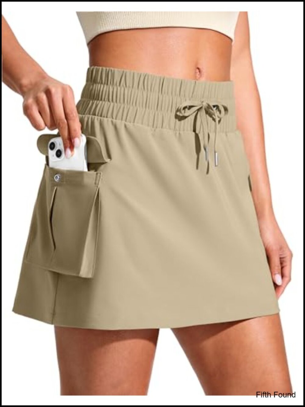 Cargo Skorts for Women 4 Pockets Drawstring High Waisted Hiking Golf Casual